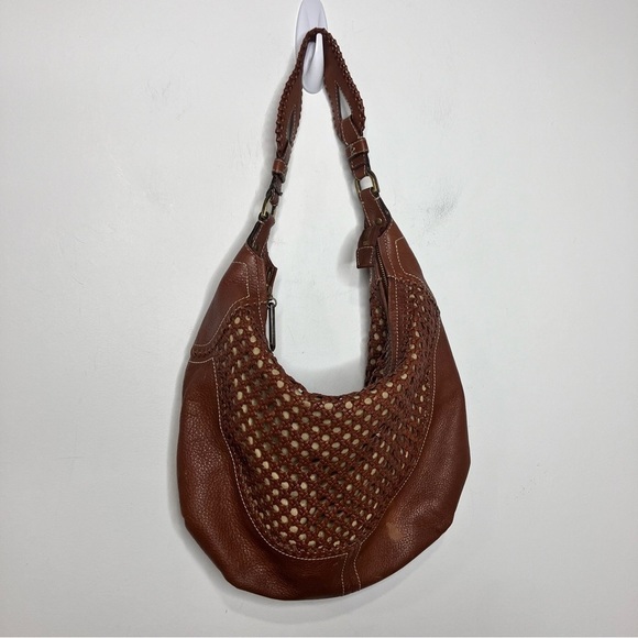 Cole Haan woven leather hobo bag shoulder bag large size - Picture 4 of 10